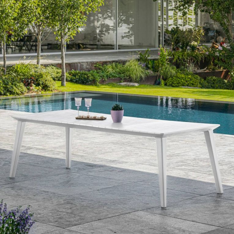 Tavolo da esterno Camrose, 235x98 h74 cm, Bianco