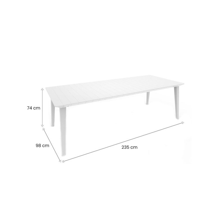 Tavolo da esterno Camrose, 235x98 h74 cm, Bianco
