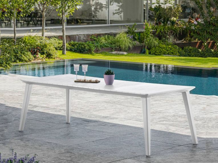 Tavolo da esterno Camrose, 235x98 h74 cm, Bianco