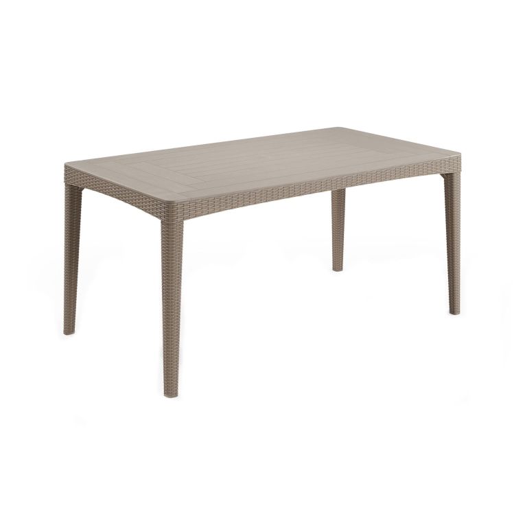 Tavolo da esterno Lappano, Base per picnic, Piano da pranzo da giardino, Banco outdoor multiuso, 160x90 h74 cm, Tortora
