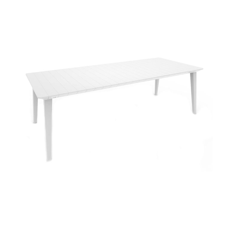 Tavolo da esterno Lezzeno, Base per picnic, Piano da pranzo da giardino, Banco outdoor multiuso, 235x98 h74 cm, Bianco