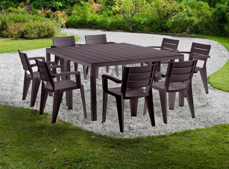 Tavolo da Esterno Marrone 12 Posti Meccanismo Estensione Multiposizione 292x86x74h cm, Impermeabile - Campana