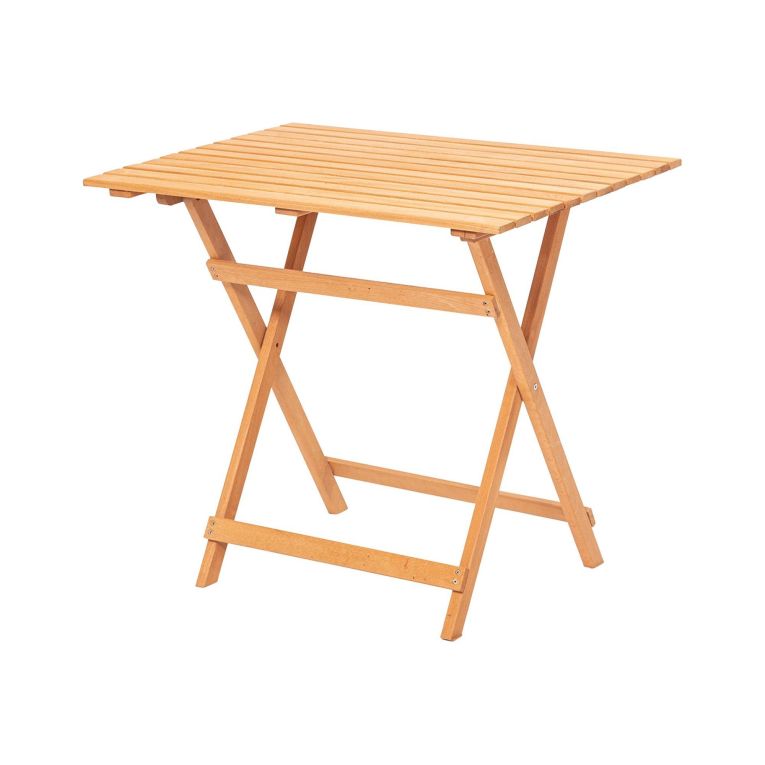Tavolo da Esterno Marrone 4 Posti Tavolo Tavolino Pieghevole 80x60x72h cm, Finitura Effetto Doghe - Lestizza