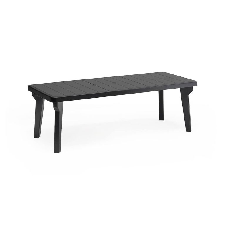 Tavolo da esterno Mercurio, Tavolo rettangolare, Tavolo allungabile da giardino o da bar, 100% Made in Italy, 160-220x90h74 cm, Antracite