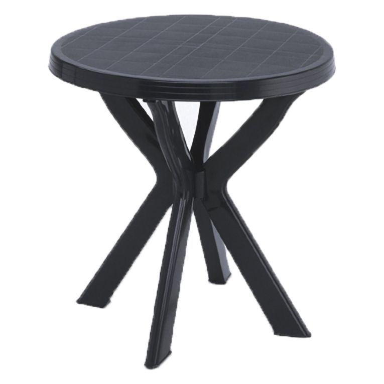Tavolo da Esterno Nero Antracite 2 Posti Lunghezza Massima 70 cm 70x70x72h cm, Finitura Effetto Liscio Made in Italy - Lorwood