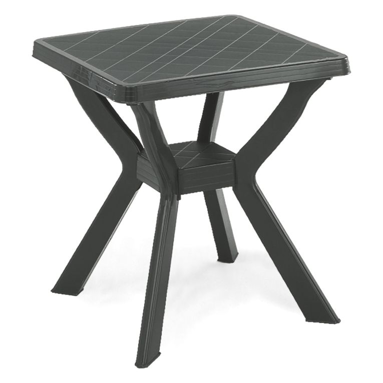 Tavolo da Esterno Nero Antracite 4 Posti Lunghezza Massima 70 cm 70x70x72h cm, Finitura Effetto Quadrettato Made in Italy - Straven