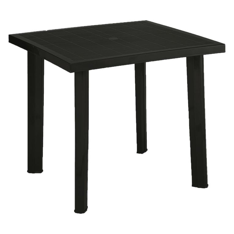 Tavolo da Esterno Nero Antracite 4 Posti Lunghezza Massima 80 cm 80x75x72h cm, Finitura Effetto Liscio Made in Italy - Tessner