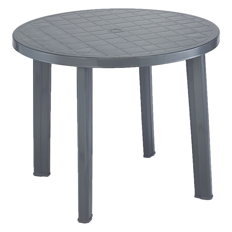 Tavolo da Esterno Nero Antracite 4 Posti Lunghezza Massima 90 cm 90x90x72h cm, Finitura Effetto Quadrettato Made in Italy - Brooksdale