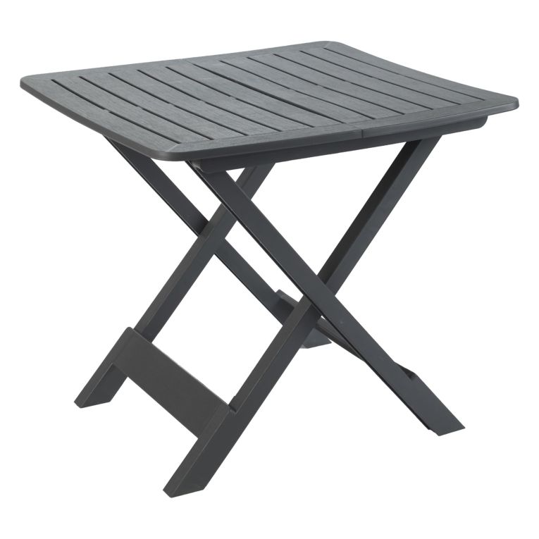 Tavolo da Esterno Nero Antracite 4 Posti Pieghevole 79x72x70h cm, Tavolo Tavolo Pieghevole Rettangolare Made in Italy - Ruthton