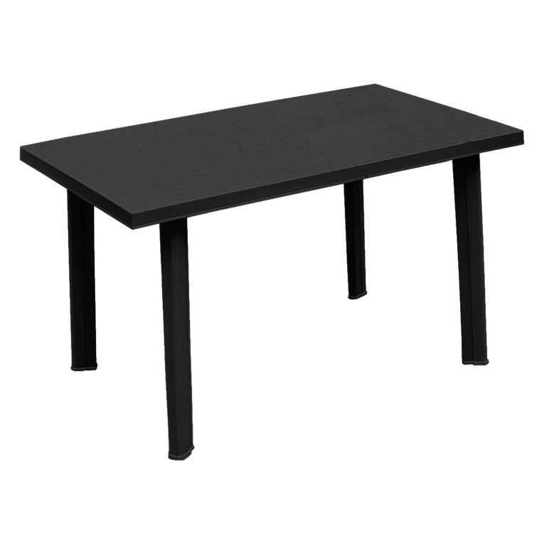 Tavolo da Esterno Nero Antracite 6 Posti Lunghezza Massima 126 cm 126x76x72h cm, Finitura Effetto Liscio Made in Italy - Ozello