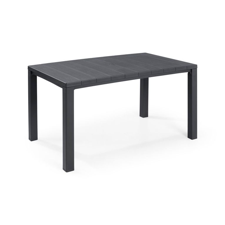 Tavolo da esterno Quiliano, Base per picnic, Piano da pranzo da giardino, Banco outdoor multiuso, 147x90 h75 cm, Antracite