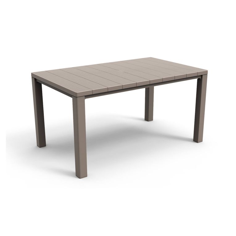 Tavolo da esterno Quiliano, Base per picnic, Piano da pranzo da giardino, Banco outdoor multiuso, 147x90 h75 cm, Tortora