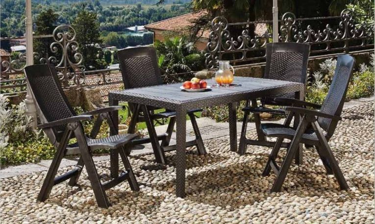 Tavolo da esterno resistente 10 posti 150x90cm antracite - Ariana