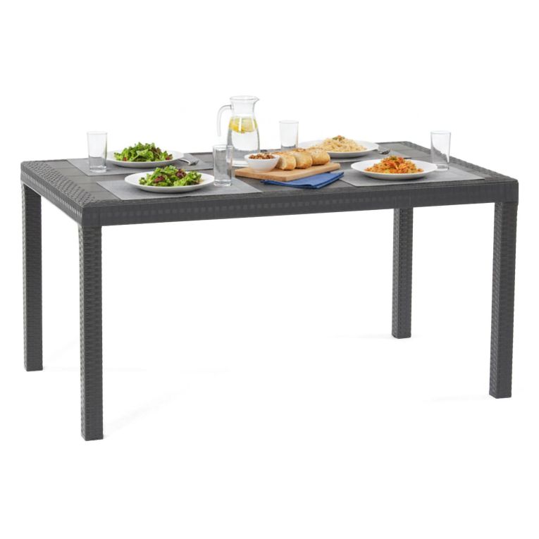 Tavolo da esterno rettangolare 10 posti 150x90cm antracite - Adila