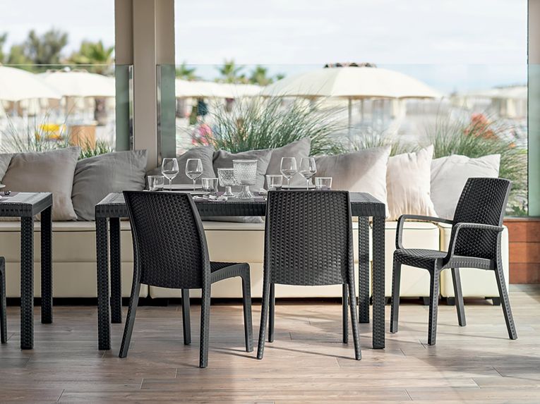 Tavolo da esterno rettangolare 10 posti 150x90cm antracite - Adila