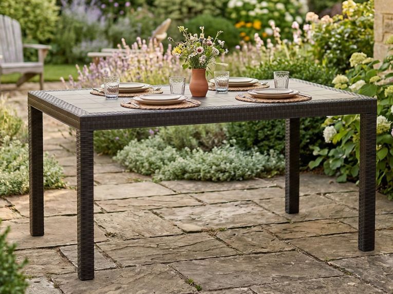 Tavolo da esterno rettangolare 10 posti 150x90cm antracite - Adila