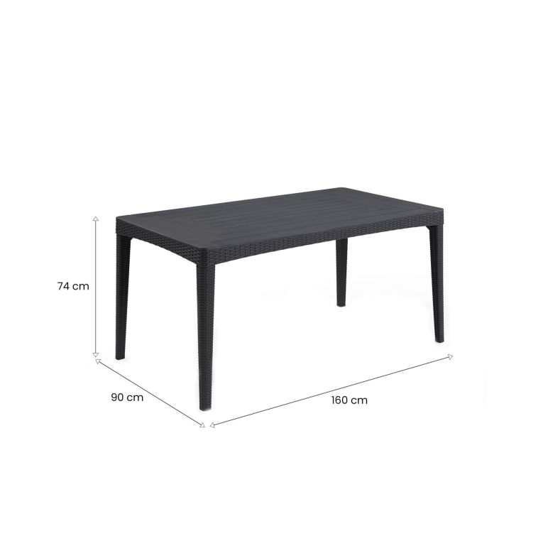 Tavolo da esterno Salmon, 160x90 h74 cm, Antracite