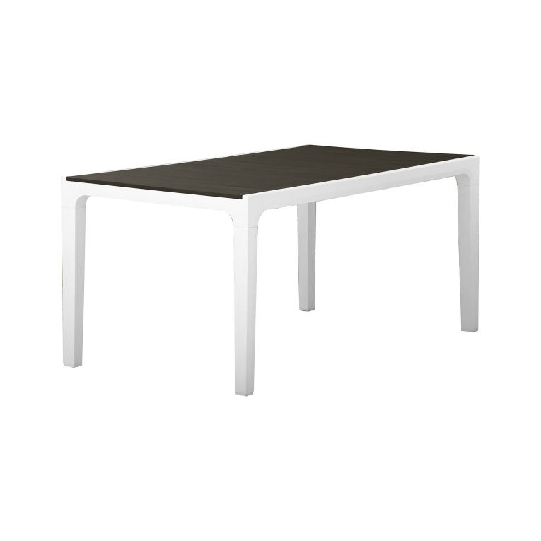 Tavolo da esterno Tornaco, Base per picnic, Piano da pranzo da giardino, Banco outdoor multiuso, 160x90 h74 cm, Bianco e Grigio scuro