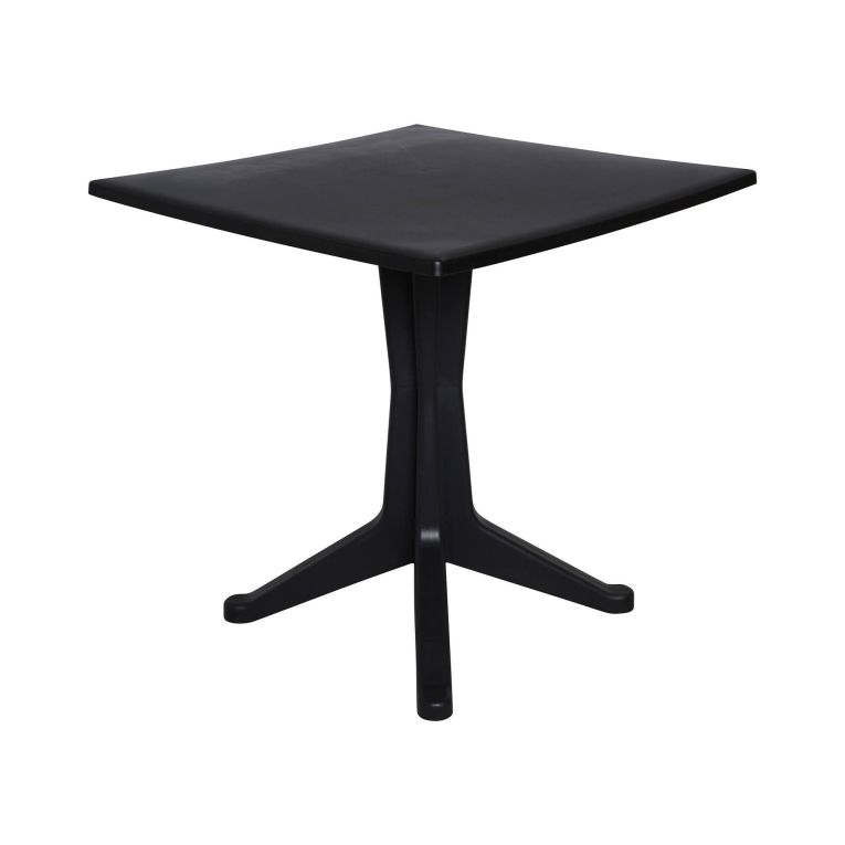 Tavolo da esterno Trani, Tavolo quadrato fisso, Tavolino da giardino multiuso, 100% Made in Italy, 70x70h72 cm, Antracite