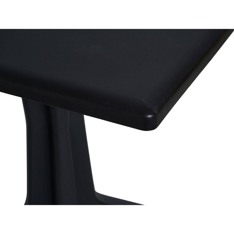 Tavolo da esterno Trani, Tavolo quadrato fisso, Tavolino da giardino multiuso, 100% Made in Italy, 70x70h72 cm, Antracite