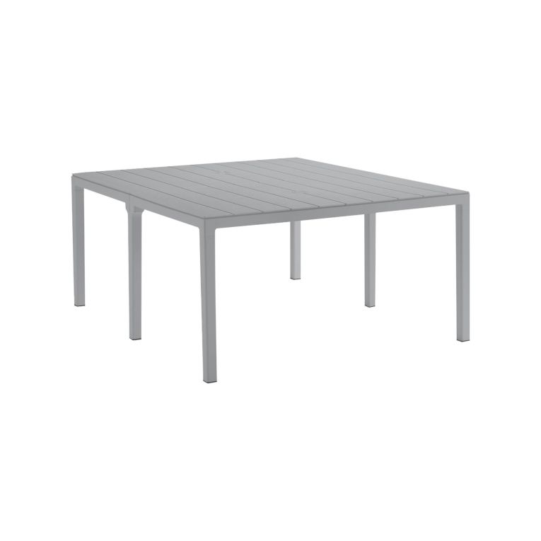 Tavolo da esterno Varda, Base per picnic, Piano da pranzo da giardino multiposizione, Banco outdoor multiuso, Made in Italy, 292x86 h74 cm, Grigio