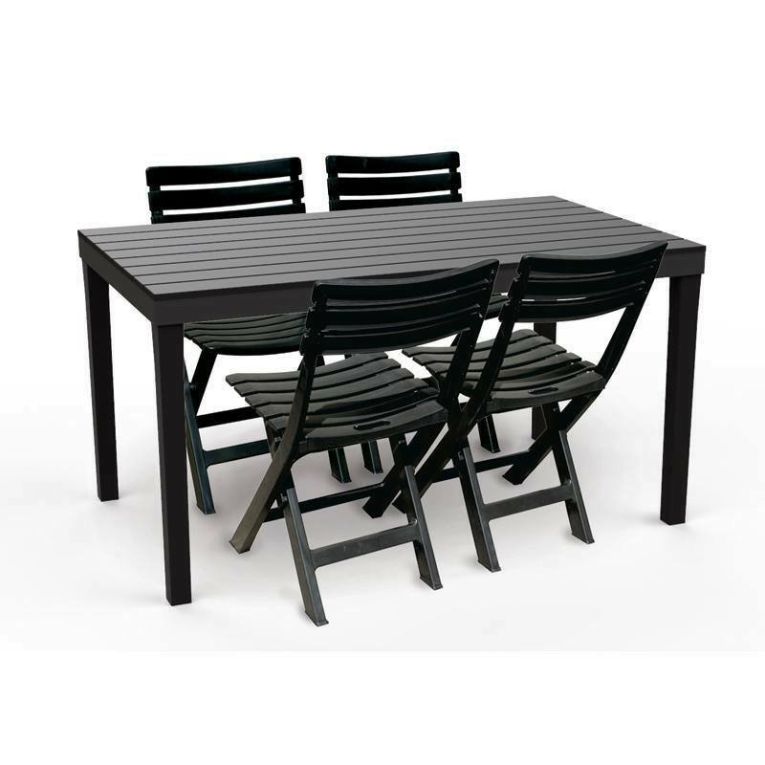 Tavolo da esterno Vasto, Tavolo rettangolare da pranzo, Tavolo da giardino indoor e outdoor multiuso, 100% Made in Italy, 138x78h72 cm, Antracite