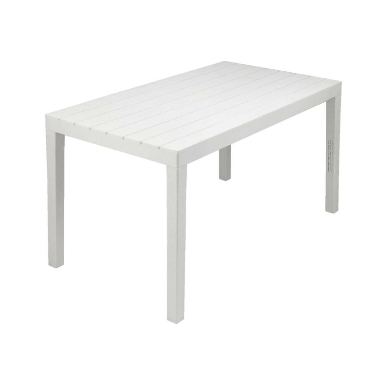 Tavolo da esterno Vasto, Tavolo rettangolare da pranzo, Tavolo da giardino indoor e outdoor multiuso, 100% Made in Italy, 138x78h72 cm, Bianco