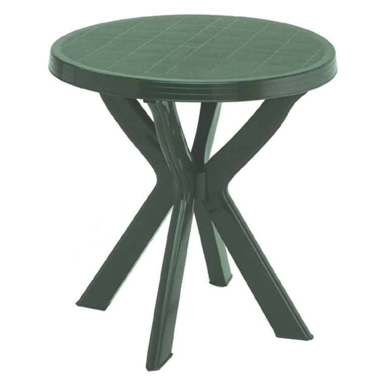 Tavolo da Esterno Verde 2 Posti Tavolo Tavolo Rotondo Fisso 70x70x72h cm, Lunghezza Massima 70 cm Made in Italy - Lorwood