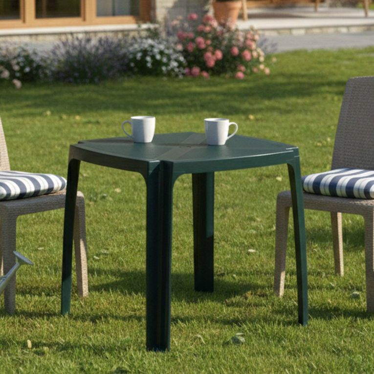 Tavolo da Esterno Verde 4 Posti Tavolo Tavolo da Esterno Fisso 75x75x72h cm, Lunghezza Massima 75 cm Made in Italy - Smithport