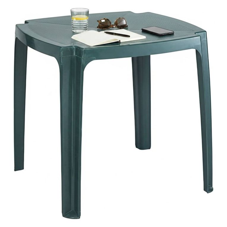 Tavolo da Esterno Verde 4 Posti Tavolo Tavolo da Esterno Fisso 75x75x72h cm, Lunghezza Massima 75 cm Made in Italy - Smithport