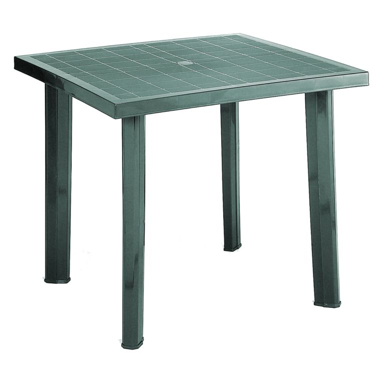 Tavolo da Esterno Verde 4 Posti Tavolo Tavolo da Esterno Fisso 80x75x72h cm, Lunghezza Massima 80 cm Made in Italy - Tessner