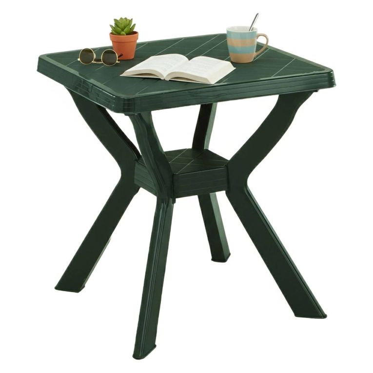 Tavolo da Esterno Verde 4 Posti Tavolo Tavolo Fisso Quadrato 70x70x72h cm, Lunghezza Massima 70 cm Made in Italy - Straven