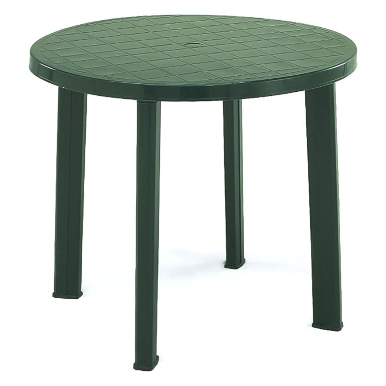 Tavolo da Esterno Verde 4 Posti Tavolo Tavolo Fisso Rotondo 90x90x72h cm, Lunghezza Massima 90 cm Made in Italy - Brooksdale