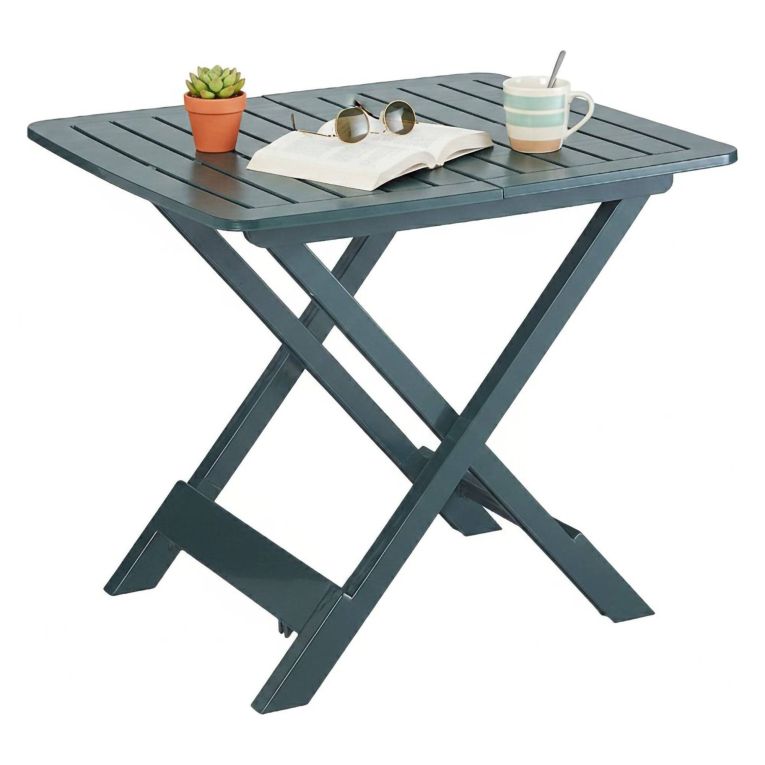 Tavolo da Esterno Verde 4 Posti Tavolo Tavolo Pieghevole Rettangolare 79x72x70h cm, Lunghezza Massima 79 cm Made in Italy - Ruthton