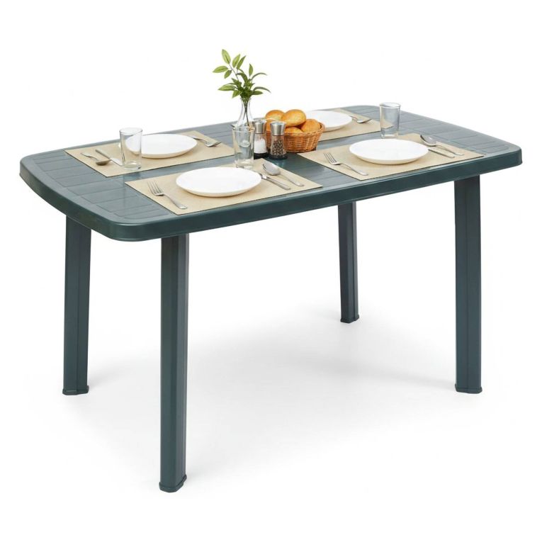 Tavolo da Esterno Verde 6 Posti Tavolo Tavolo da Esterno Fisso 137x85x72h cm, Lunghezza Massima 137 cm Made in Italy - Greggs