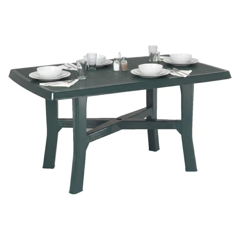 Tavolo da Esterno Verde 6 Posti Tavolo Tavolo Fisso Rettangolare 138x88x72h cm, Lunghezza Massima 138 cm Made in Italy - Raspberry