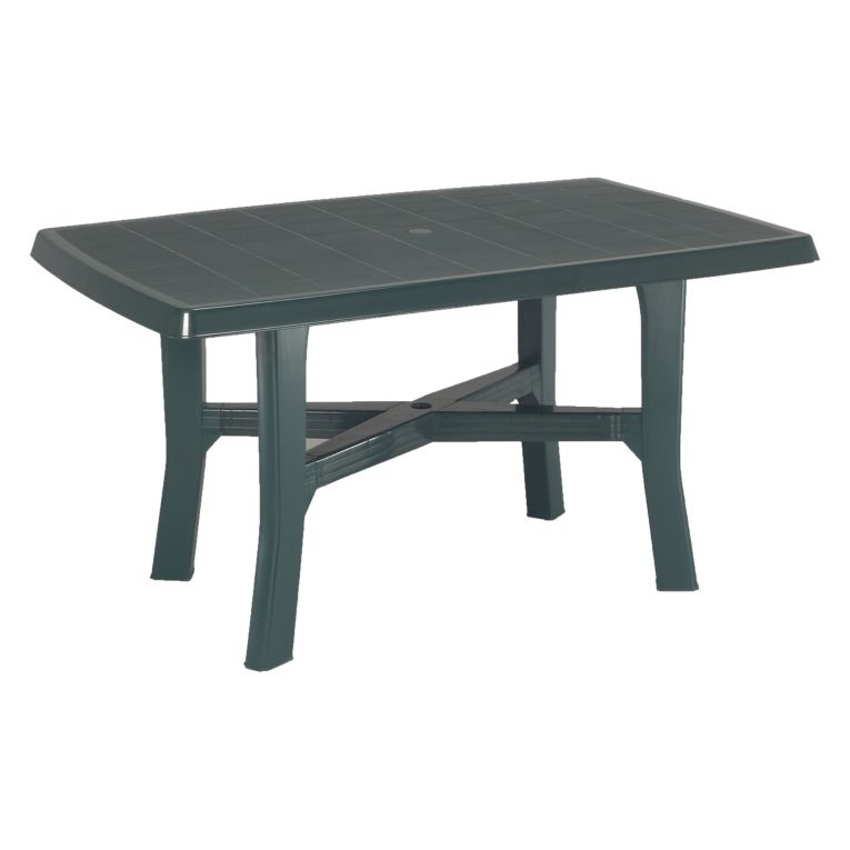Tavolo da Esterno Verde 6 Posti Tavolo Tavolo Fisso Rettangolare 138x88x72h cm, Lunghezza Massima 138 cm Made in Italy - Raspberry