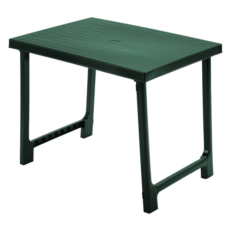 Tavolo da Esterno Verde 6 Posti Tavolo Tavolo Fisso Rettangolare 81x56x63h cm, Lunghezza Massima 81 cm Made in Italy - Beechwood