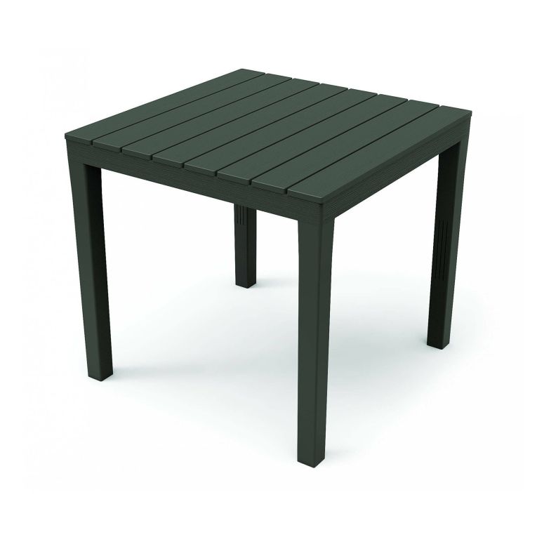 Tavolo da esterno Vicenza, Tavolo quadrato da giardino, Tavolino fisso indoor e outdoor, 100% Made in Italy, 100% Made in Italy, 78x78h72 cm, Antracite