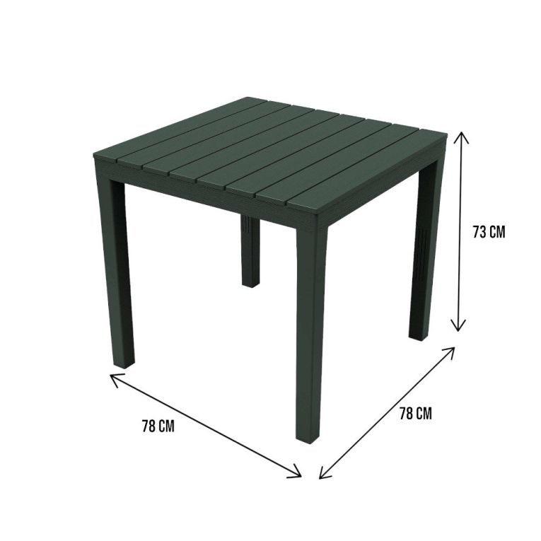 Tavolo da esterno Vicenza, Tavolo quadrato da giardino, Tavolino fisso indoor e outdoor, 100% Made in Italy, 100% Made in Italy, 78x78h72 cm, Antracite