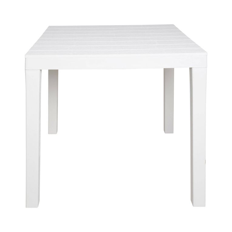 Tavolo da esterno Vicenza, Tavolo quadrato da giardino, Tavolino fisso indoor e outdoor, 100% Made in Italy, 100% Made in Italy, 78x78h72 cm, Bianco