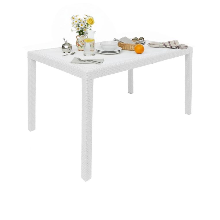 Tavolo da giardino 10 posti 150x90cm bianco - Ariana