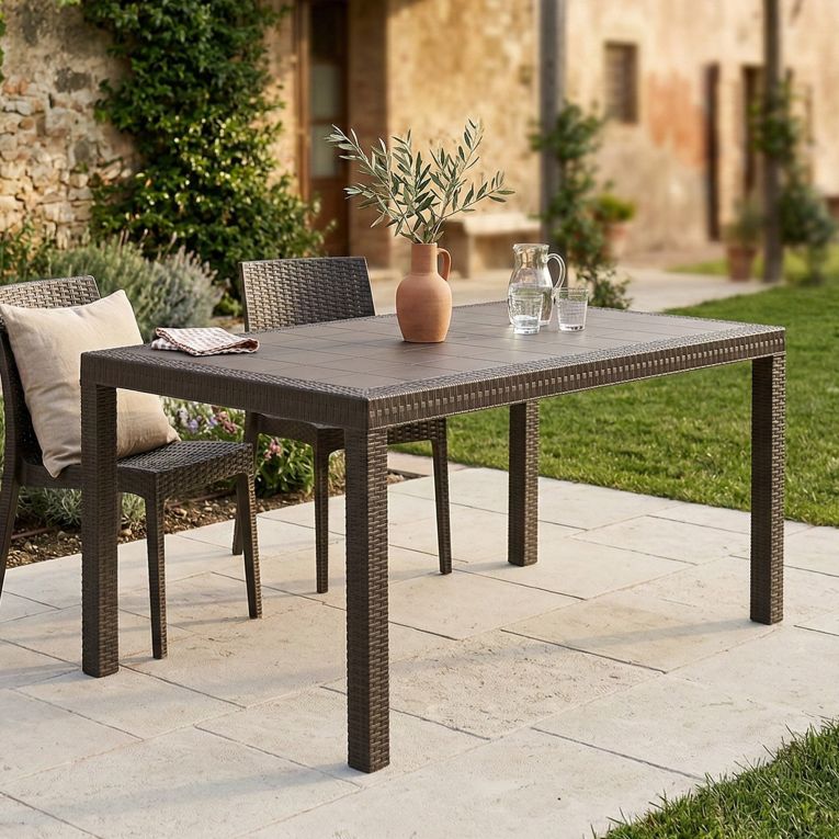 Tavolo da giardino 10 posti 150x90cm marrone - Adila