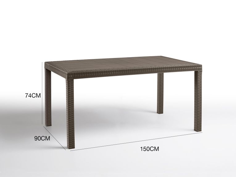 Tavolo da giardino 10 posti 150x90cm marrone - Adila