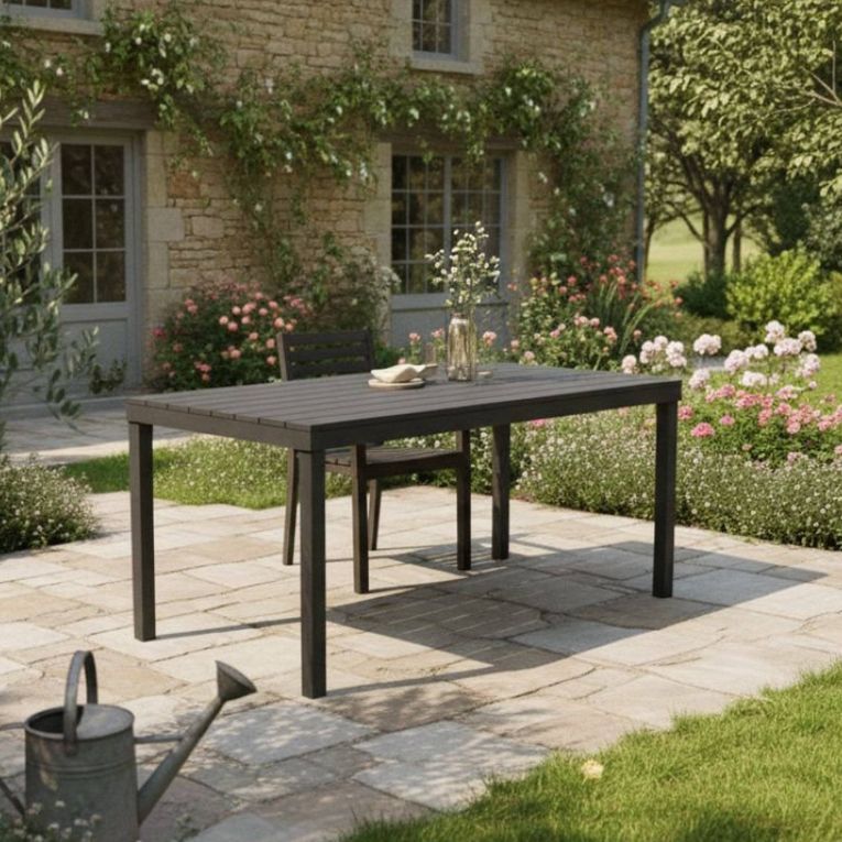 Tavolo da giardino 10 posti 80x138cm antracite - Asar