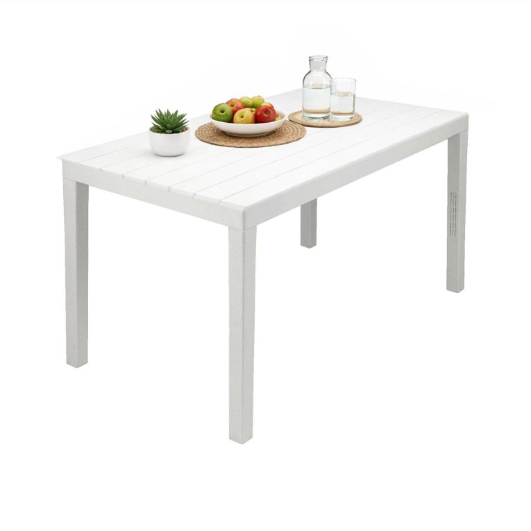 Tavolo da giardino 10 posti 80x138cm bianco - Asar