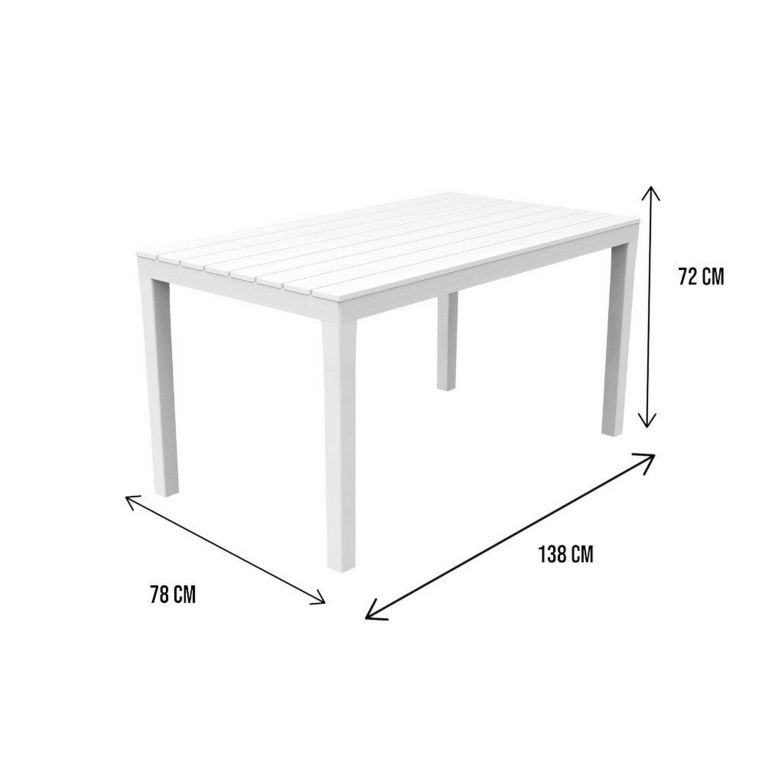 Tavolo da giardino 10 posti 80x138cm bianco - Asar