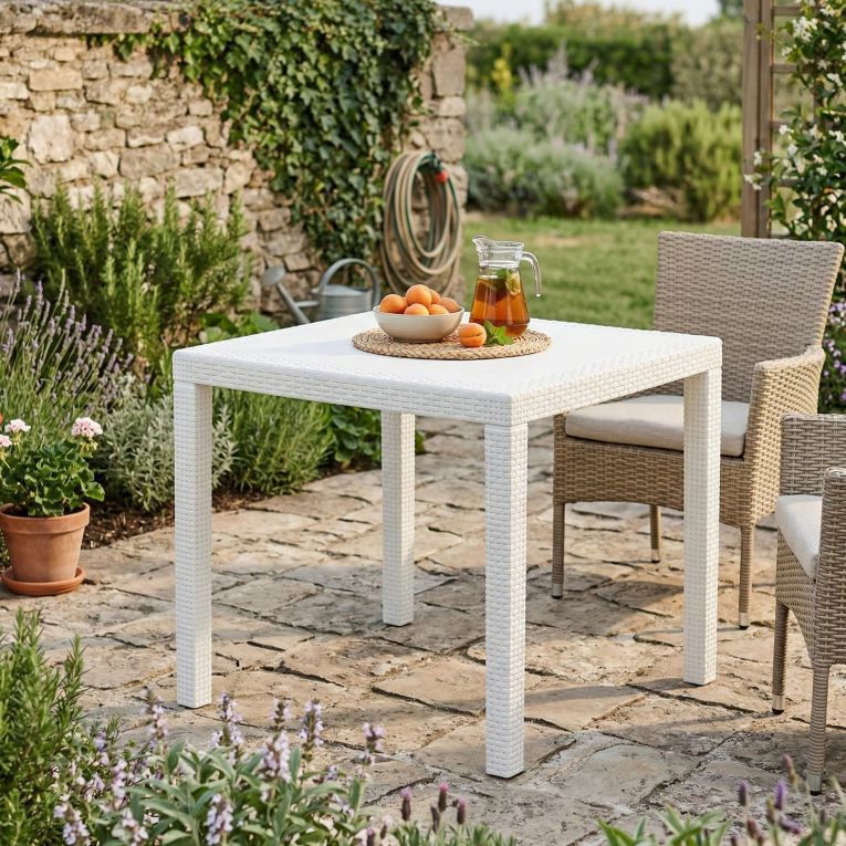 Tavolo da giardino 4 posti 79x79cm bianco - Angelico