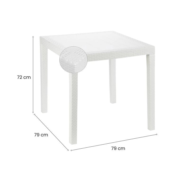 Tavolo da giardino 4 posti 79x79cm bianco - Angelico