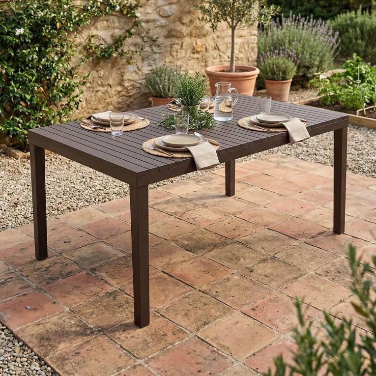 Tavolo da giardino 6 posti 150x90cm antracite - Askia